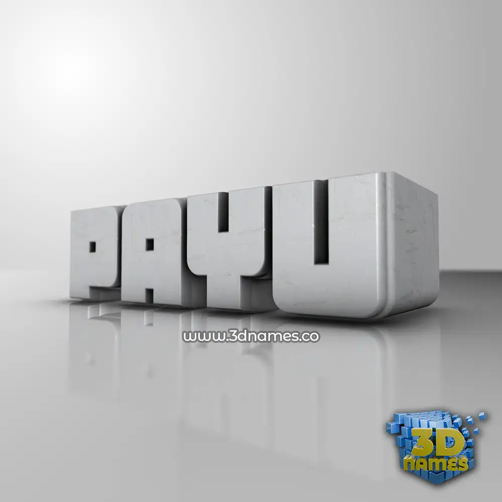 payu in White Metro style - 3D name wallpaper