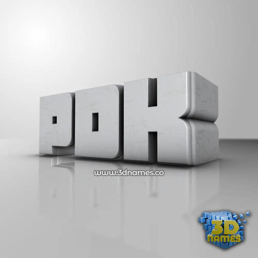 pdk in White Metro style - 3D name wallpaper