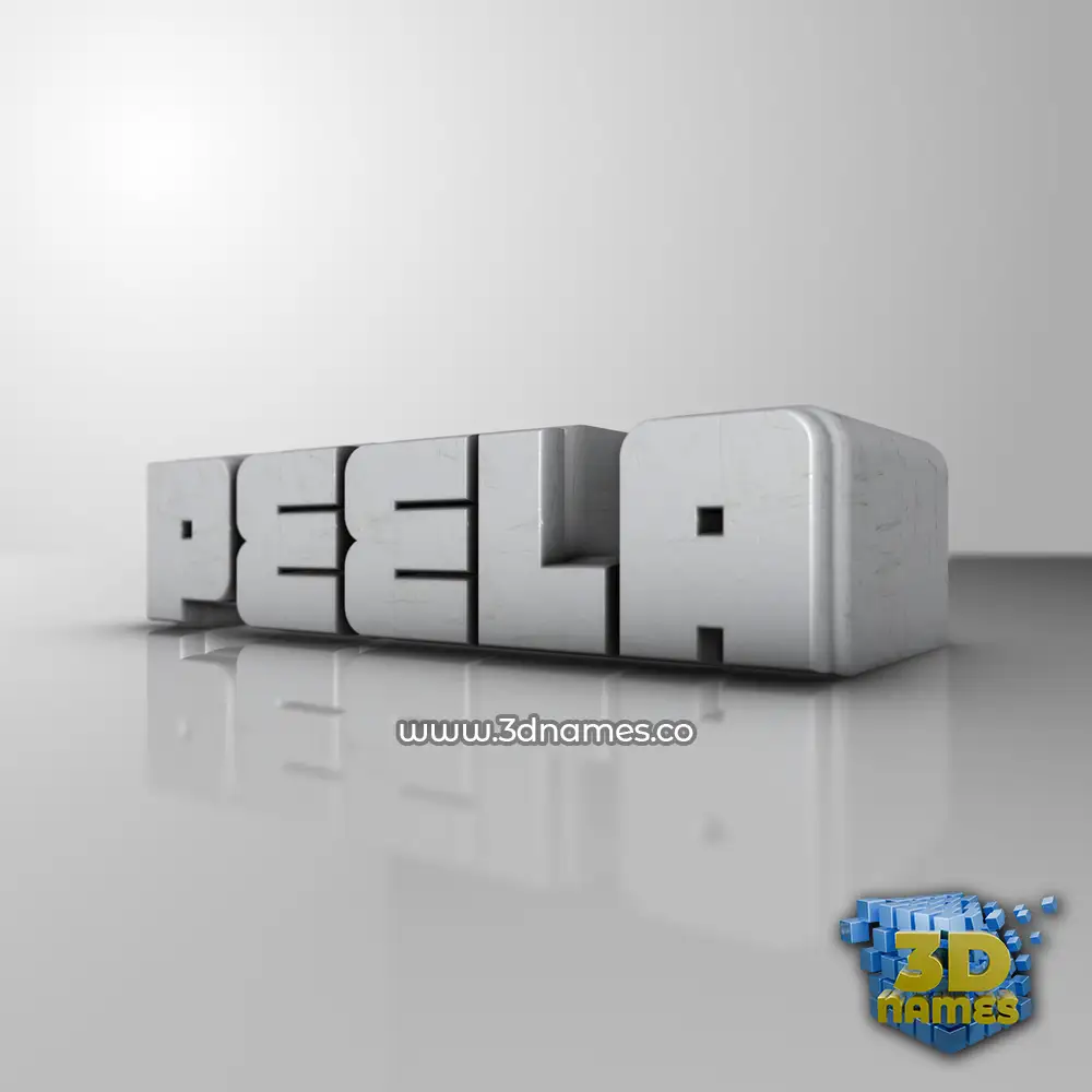 peela in White Metro style - 3D name wallpaper