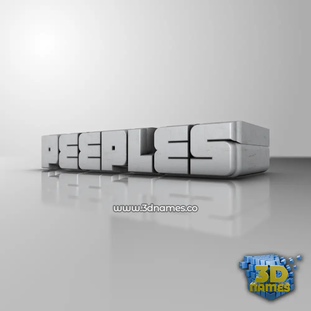 peeples in White Metro style - 3D name wallpaper
