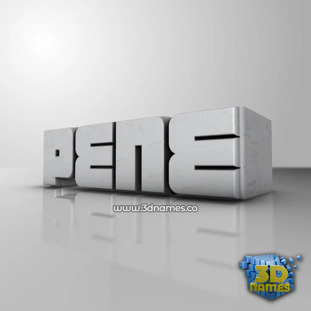 pene in White Metro style - 3D name wallpaper