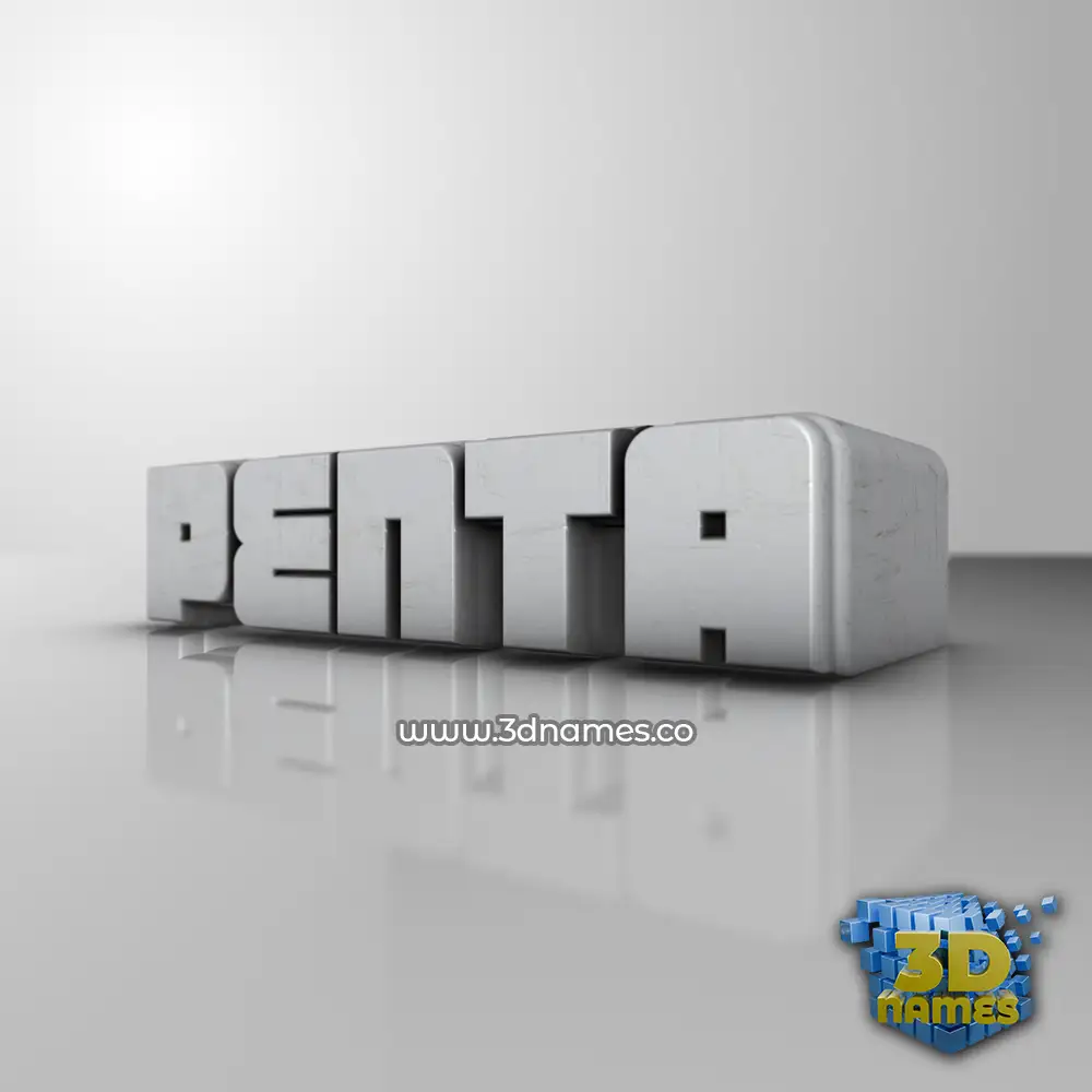 penta in White Metro style - 3D name wallpaper