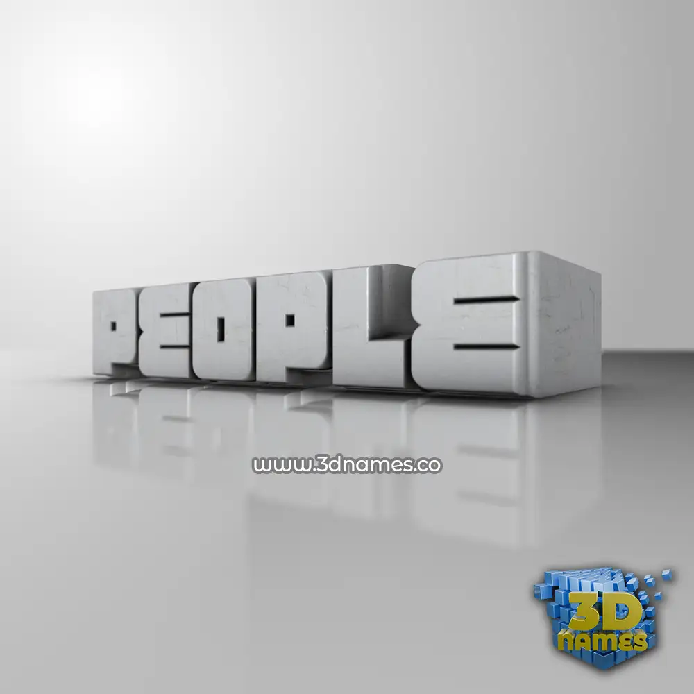 people in White Metro style - 3D name wallpaper