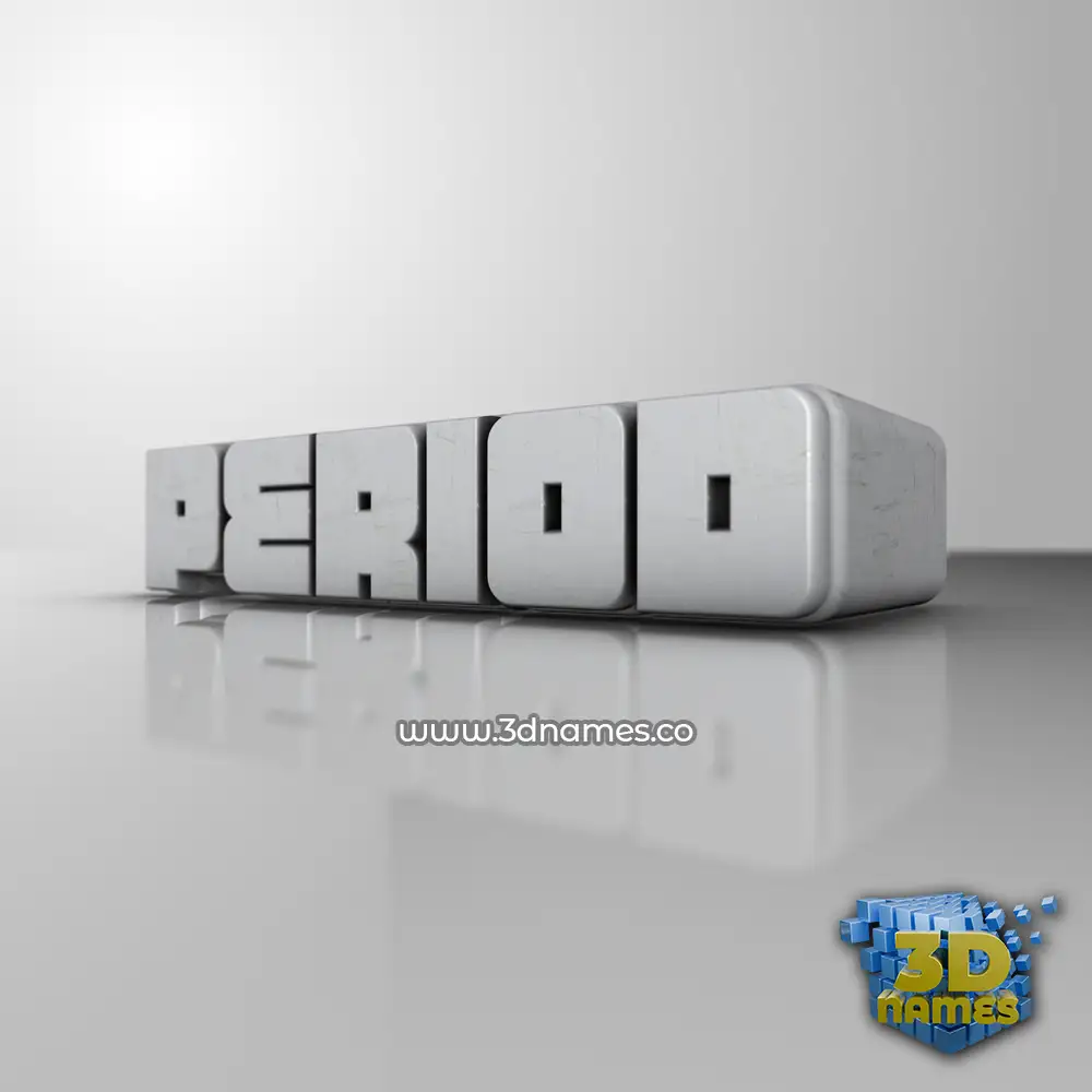 period in White Metro style - 3D name wallpaper