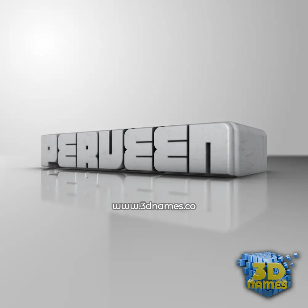 perveen in White Metro style - 3D name wallpaper