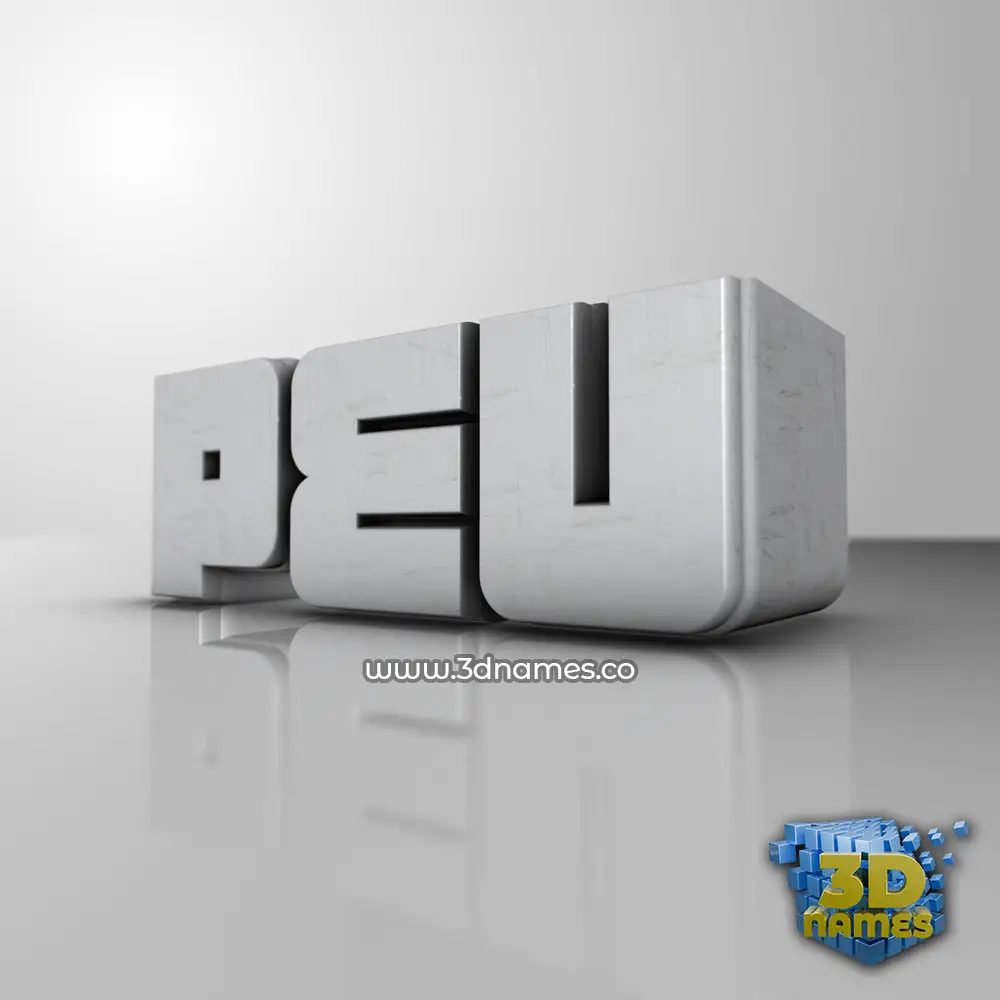 peu in White Metro style - 3D name wallpaper