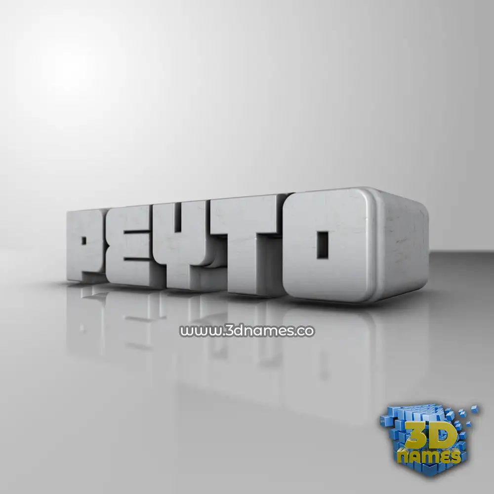 peyto in White Metro style - 3D name wallpaper
