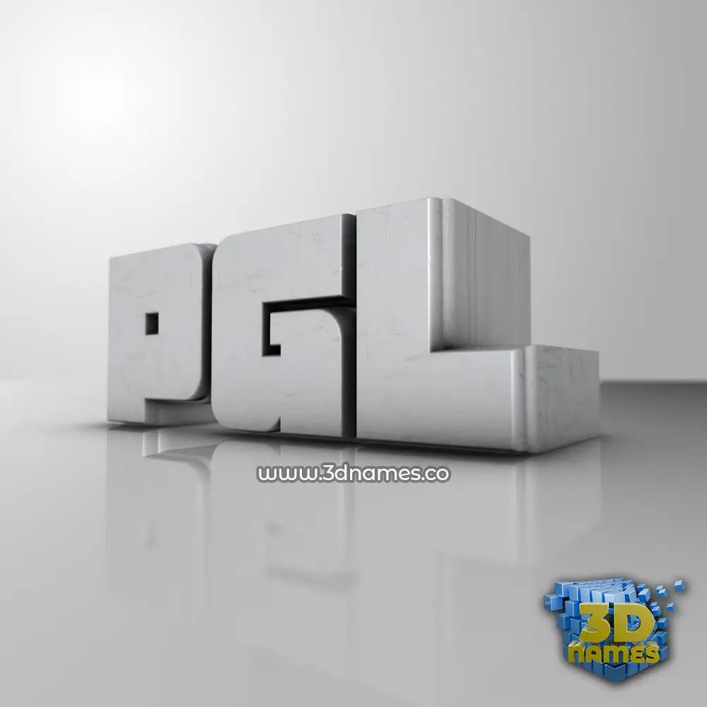 pgl in White Metro style - 3D name wallpaper
