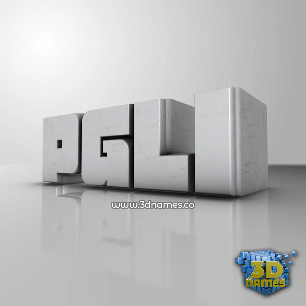 pgli in White Metro style - 3D name wallpaper