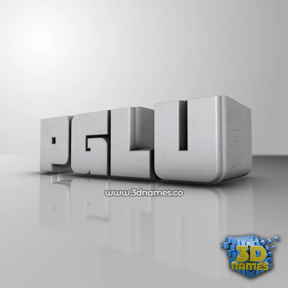 pglu in White Metro style - 3D name wallpaper