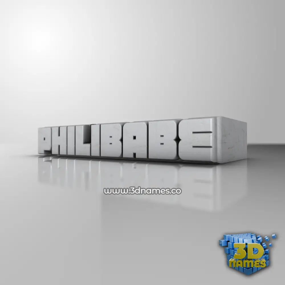 philibabe in White Metro style - 3D name wallpaper
