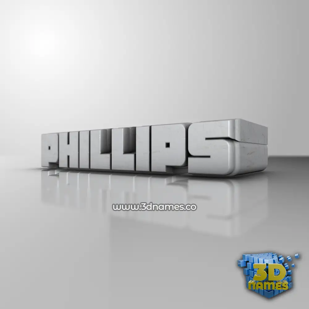 phillips in White Metro style - 3D name wallpaper