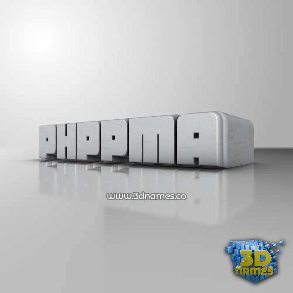 phppma in White Metro style - 3D name wallpaper