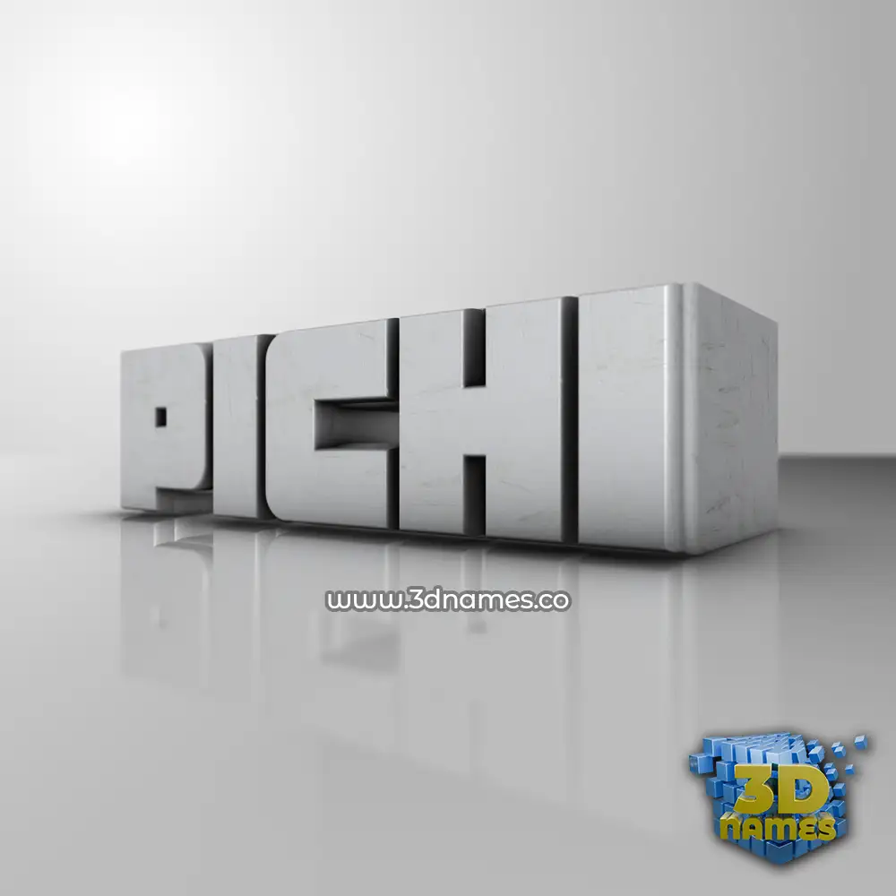 pichi in White Metro style - 3D name wallpaper