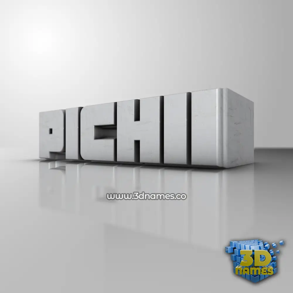 pichii in White Metro style - 3D name wallpaper