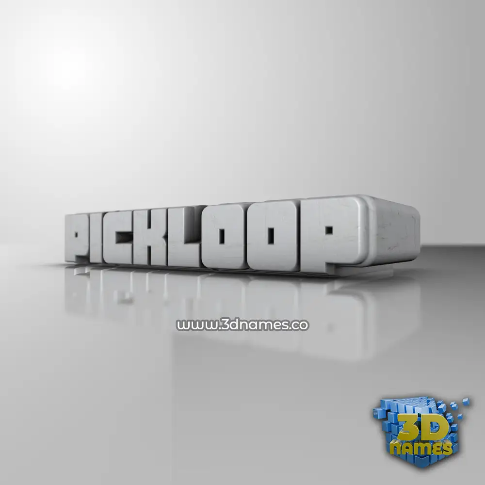 pickloop in White Metro style - 3D name wallpaper
