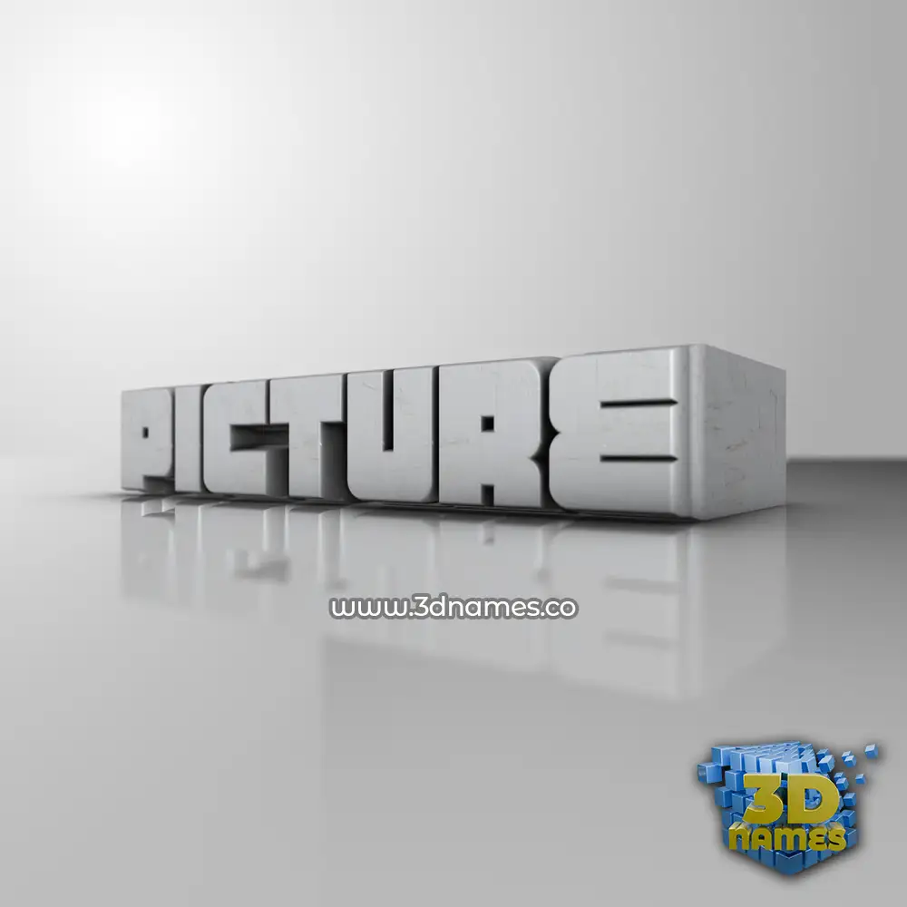 picture in White Metro style - 3D name wallpaper