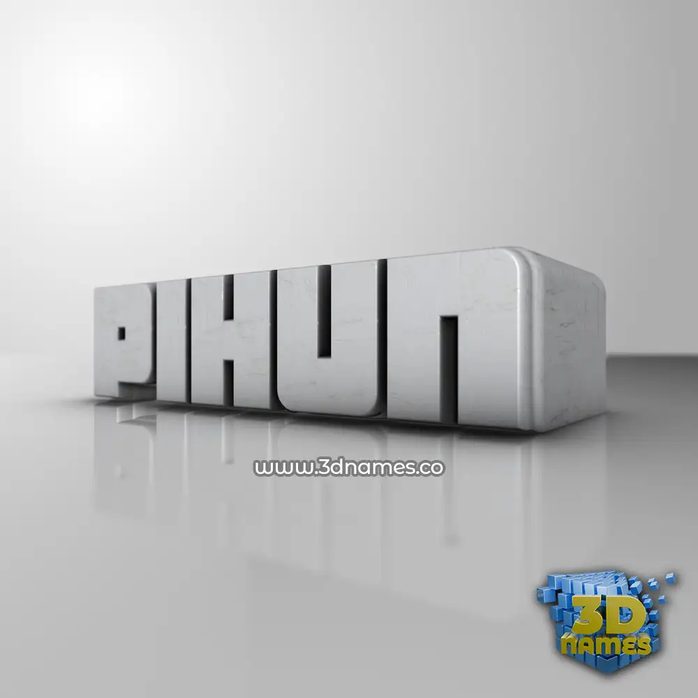 pihun in White Metro style - 3D name wallpaper