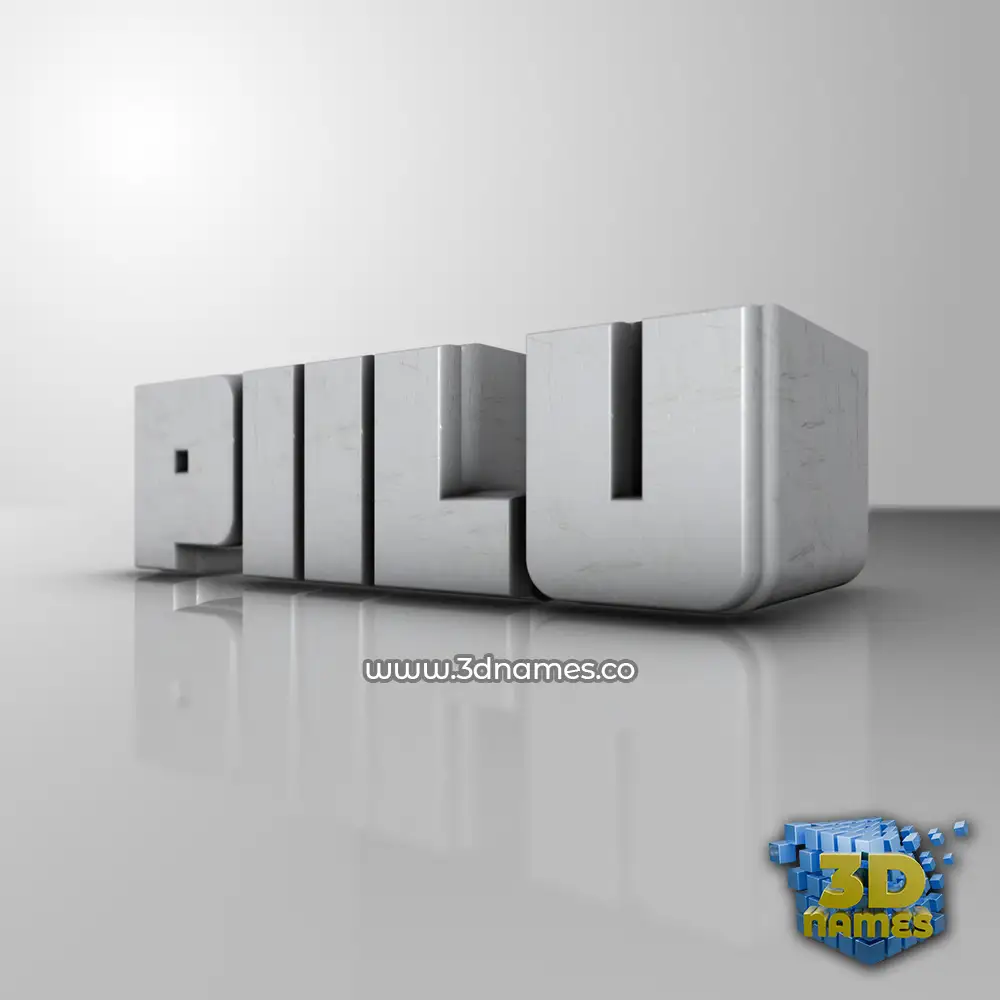 piilu in White Metro style - 3D name wallpaper