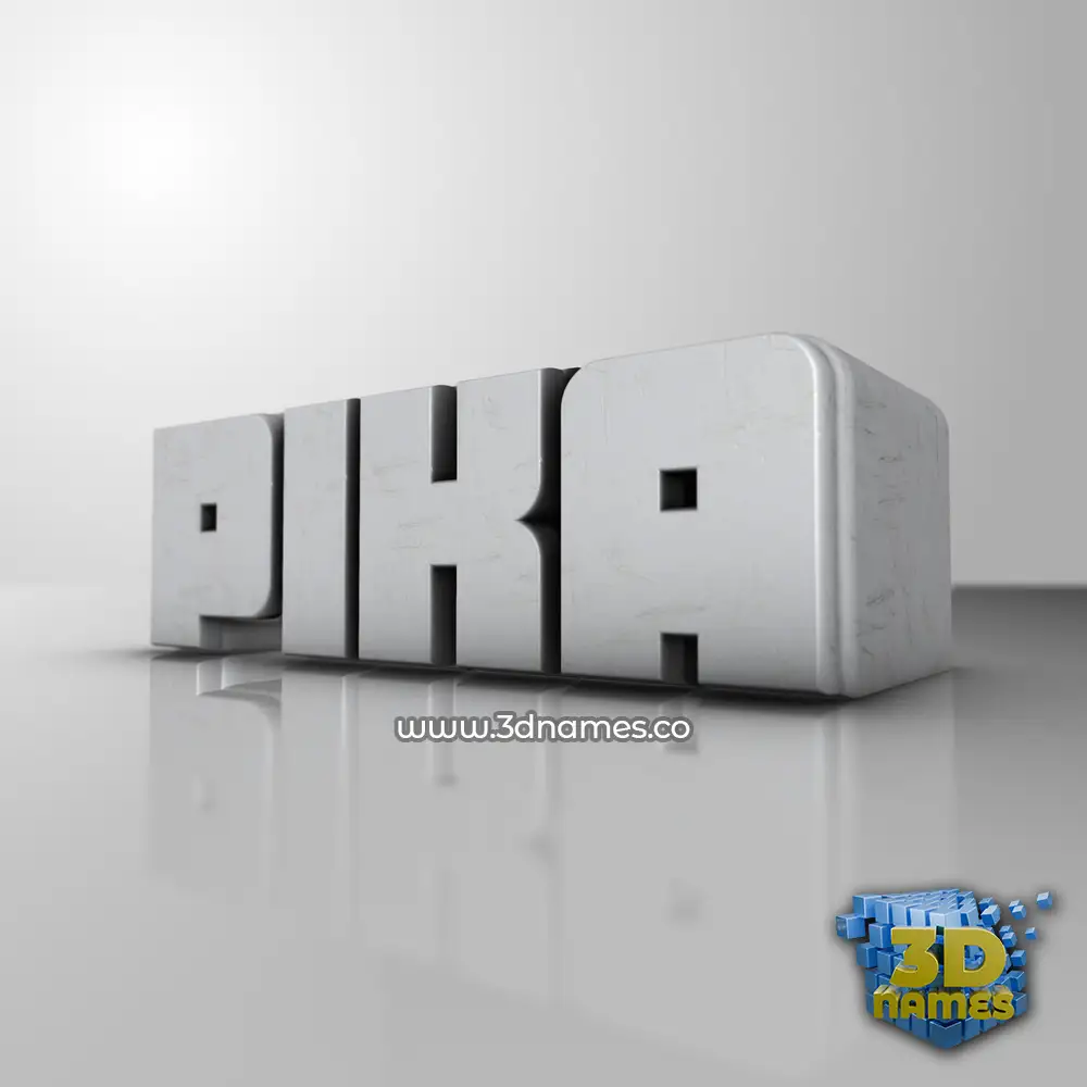 pika in White Metro style - 3D name wallpaper
