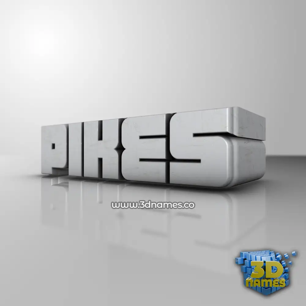 pikes in White Metro style - 3D name wallpaper