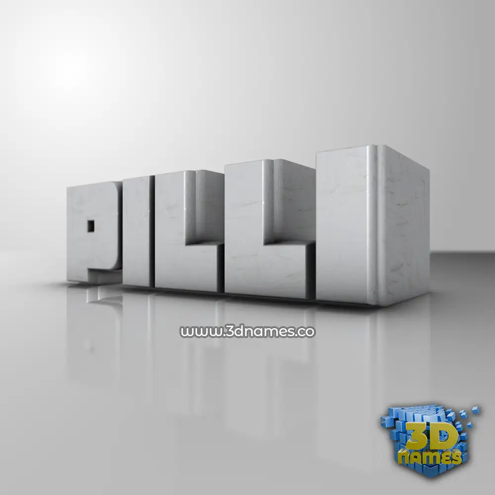 pilli in White Metro style - 3D name wallpaper