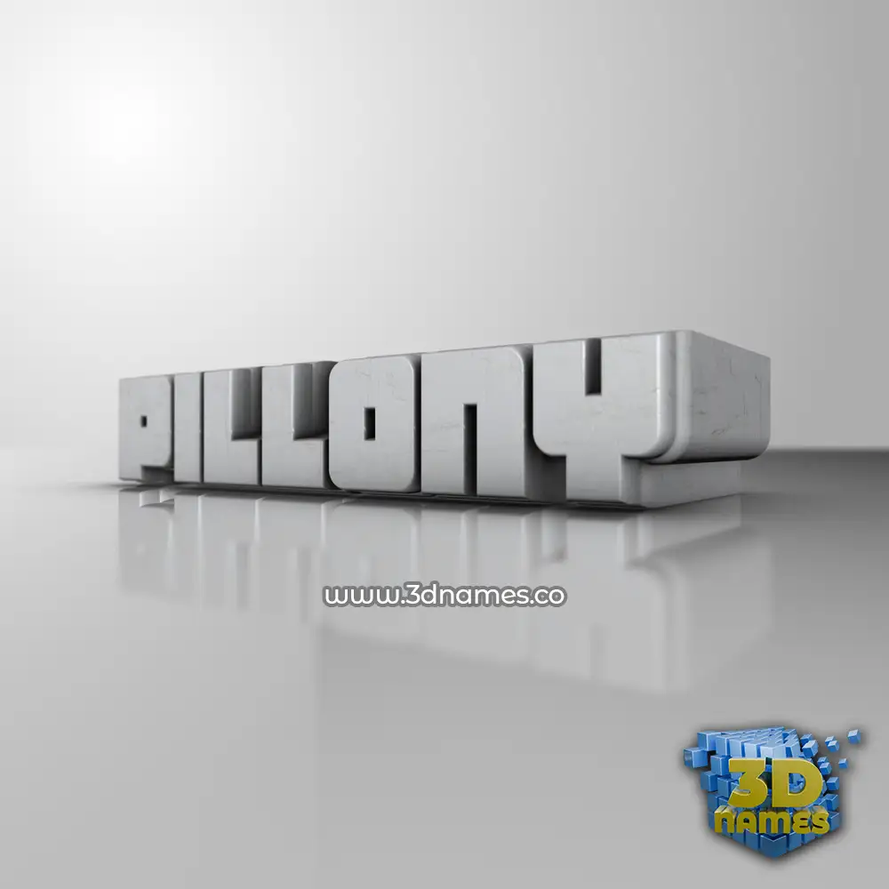 pillony in White Metro style - 3D name wallpaper