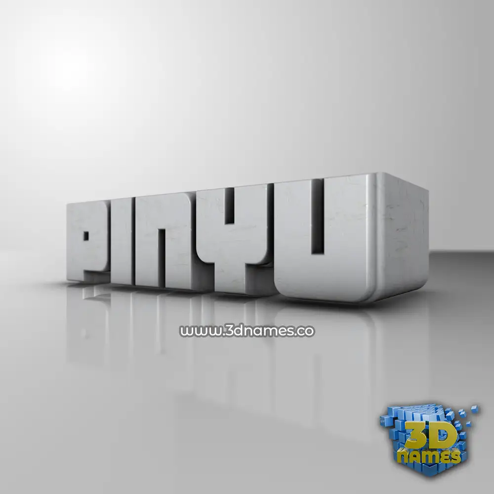 pinyu in White Metro style - 3D name wallpaper