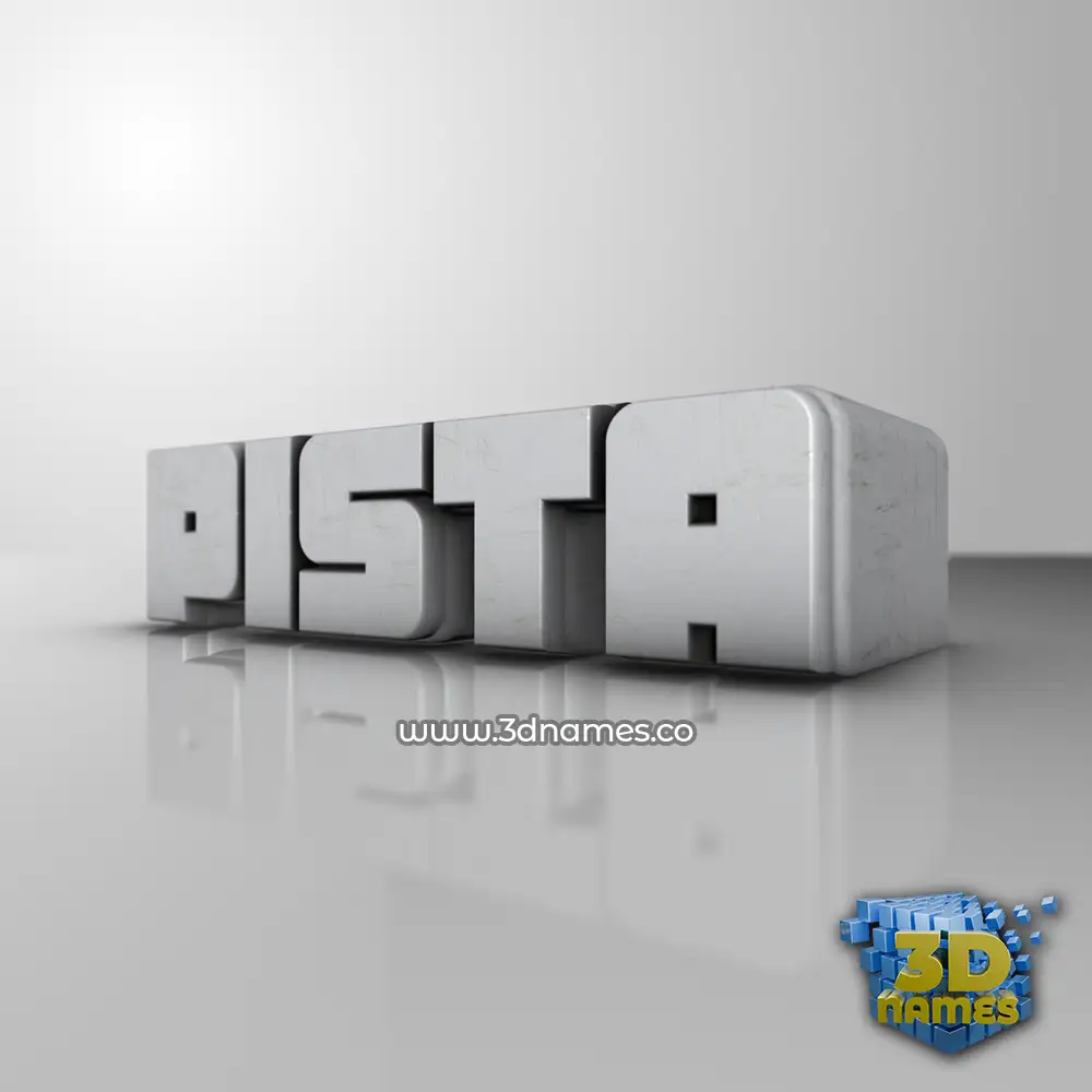pista in White Metro style - 3D name wallpaper