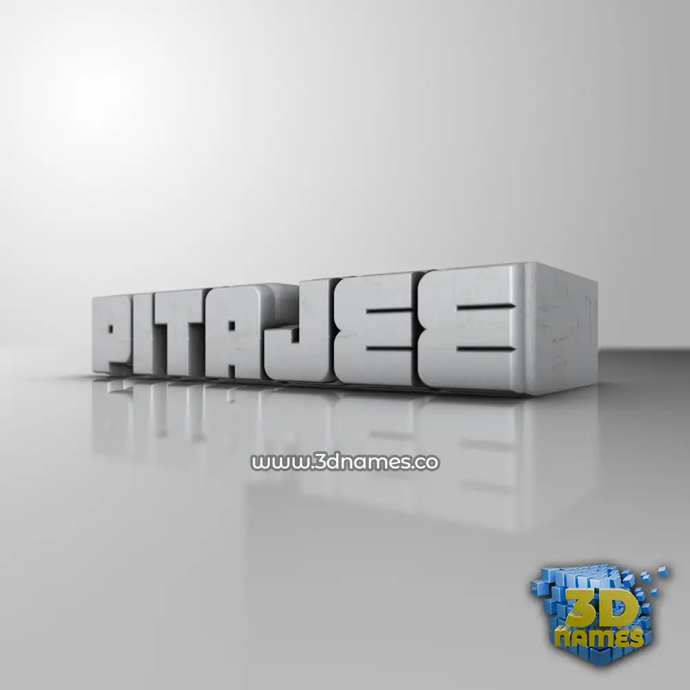 pitajee in White Metro style - 3D name wallpaper