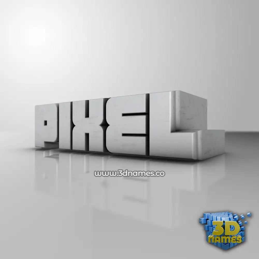 pixel in White Metro style - 3D name wallpaper