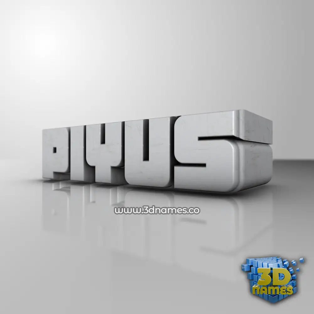 piyus in White Metro style - 3D name wallpaper