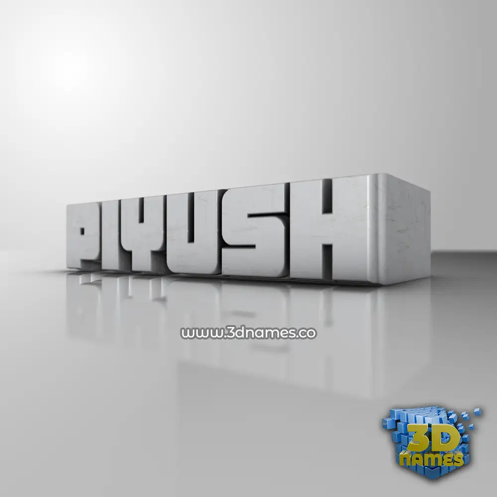 piyush in White Metro style - 3D name wallpaper