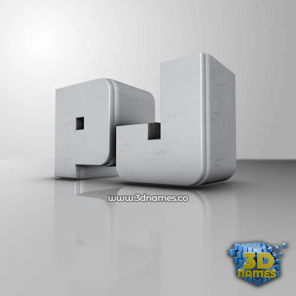 pj in White Metro style - 3D name wallpaper