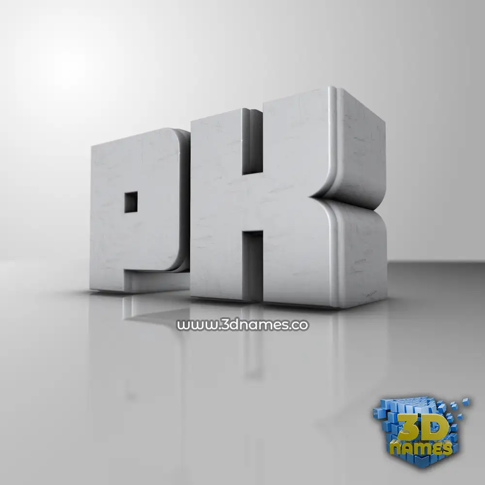 pk in White Metro style - 3D name wallpaper