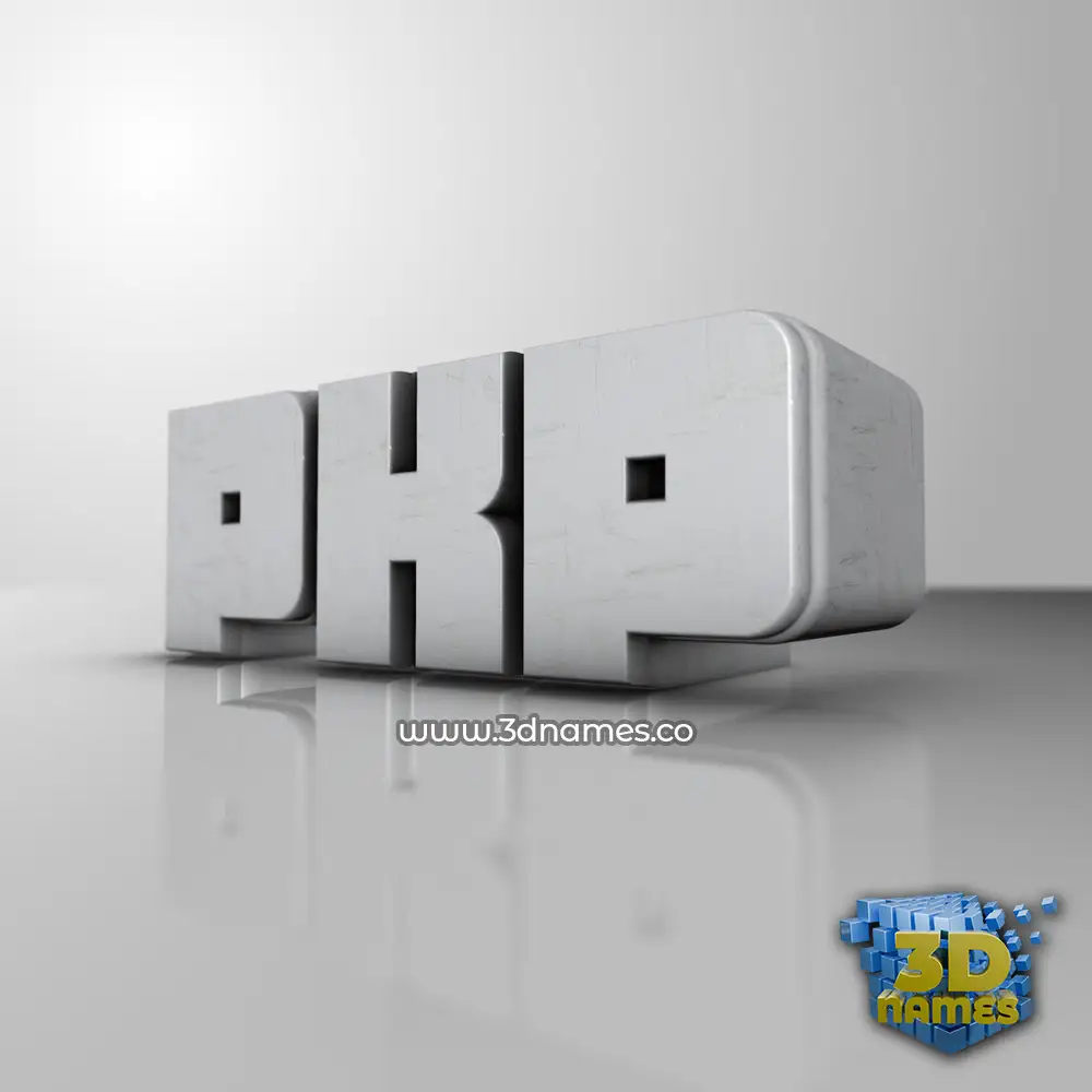 pkp in White Metro style - 3D name wallpaper