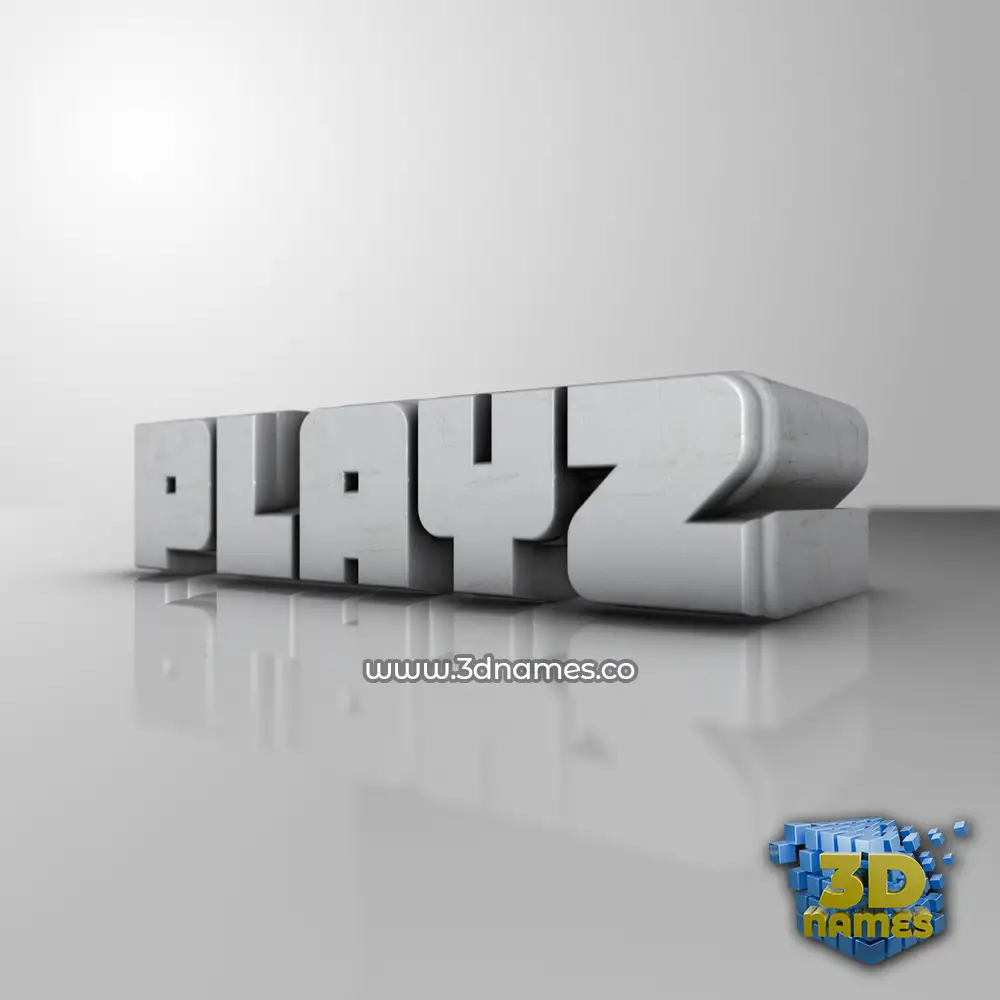playz in White Metro style - 3D name wallpaper