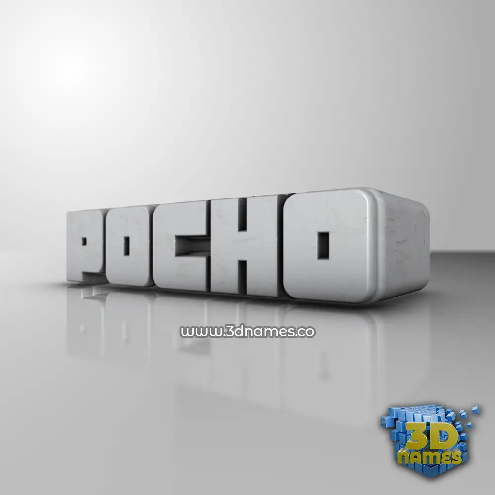 pocho in White Metro style - 3D name wallpaper