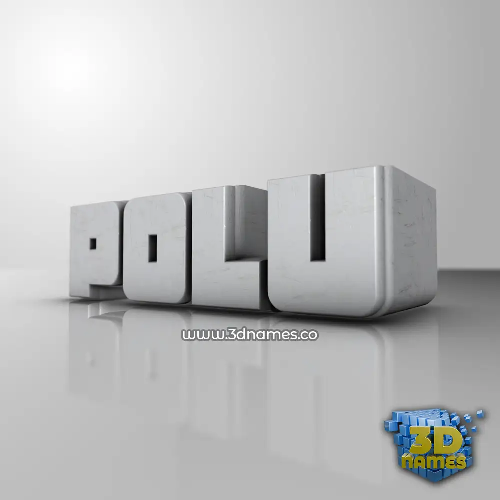 polu in White Metro style - 3D name wallpaper