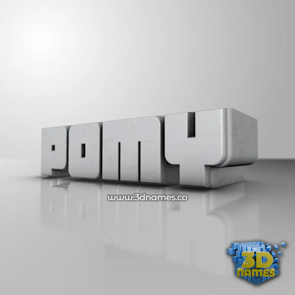 pomy in White Metro style - 3D name wallpaper