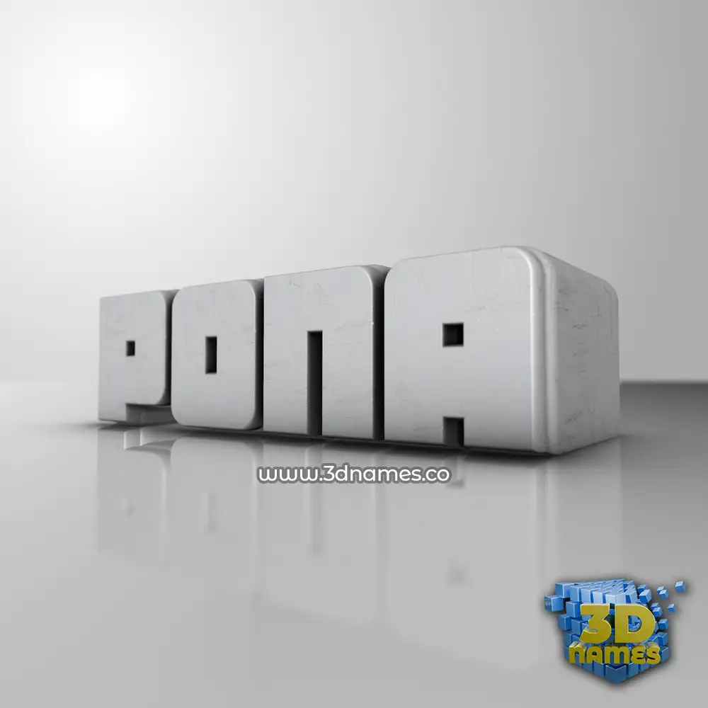 pona in White Metro style - 3D name wallpaper