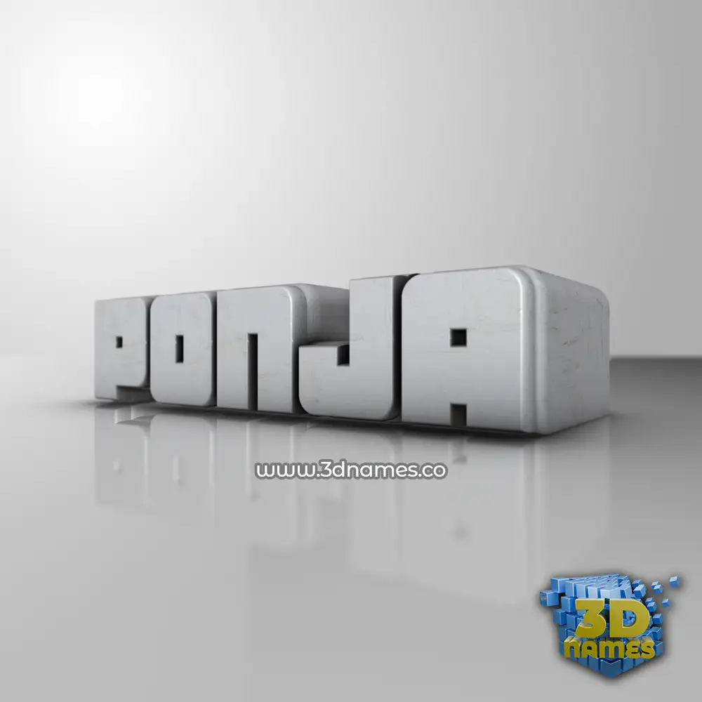 ponja in White Metro style - 3D name wallpaper