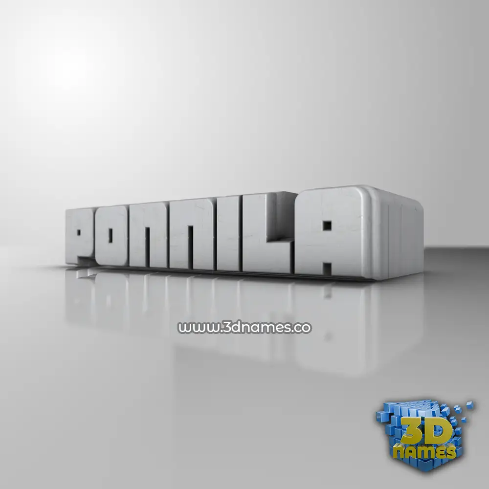 ponnila in White Metro style - 3D name wallpaper