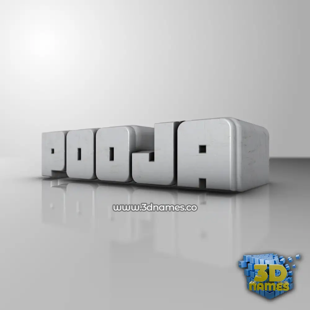 pooja in White Metro style - 3D name wallpaper