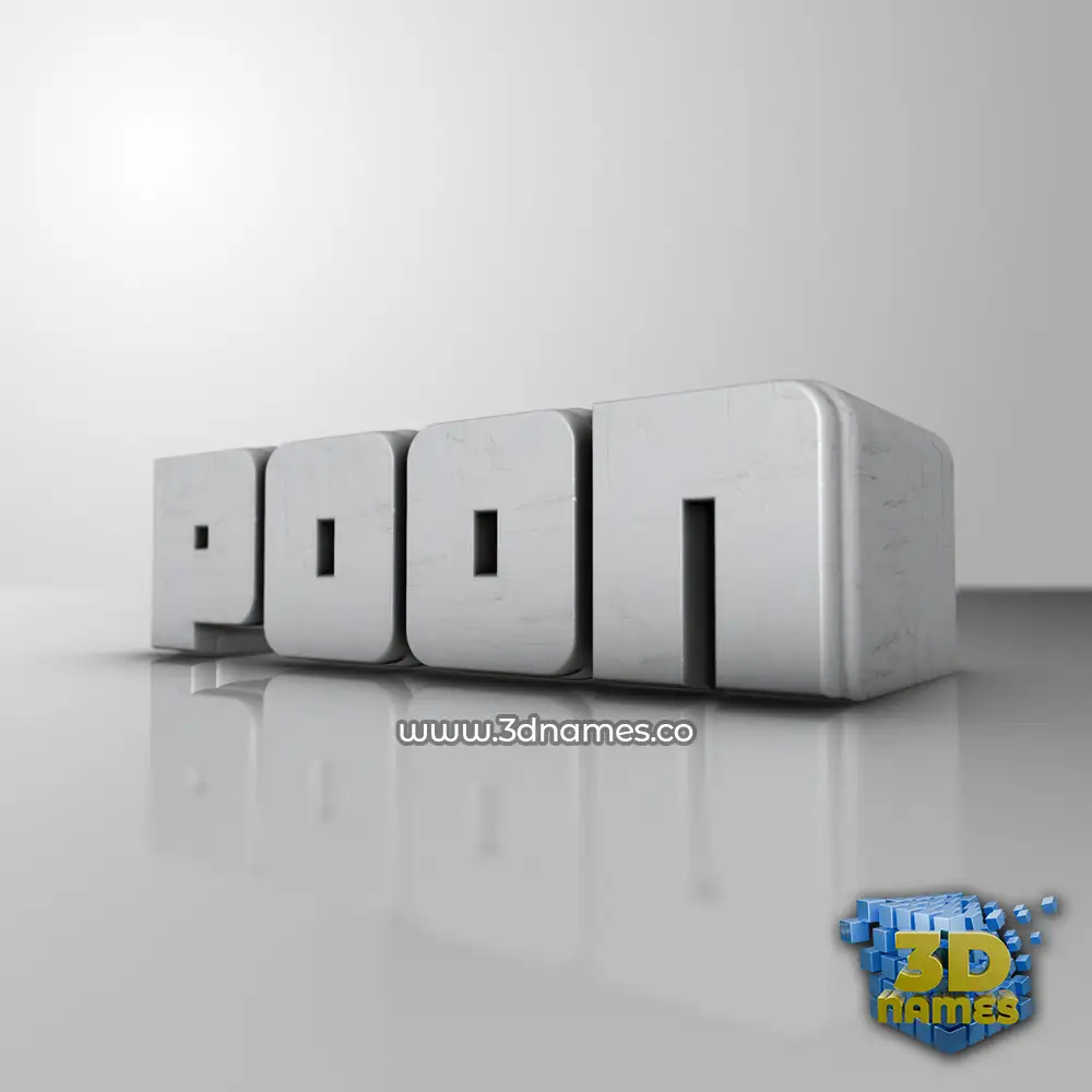 poon in White Metro style - 3D name wallpaper