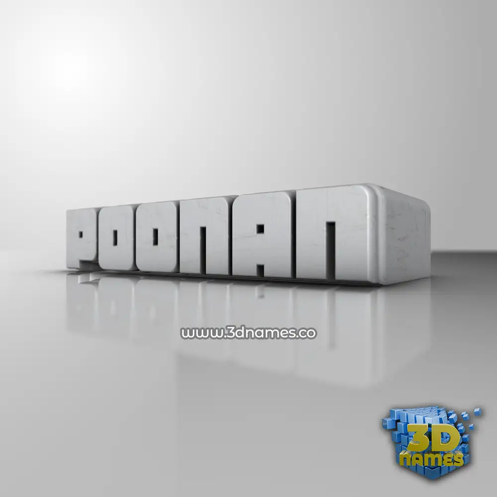 poonan in White Metro style - 3D name wallpaper