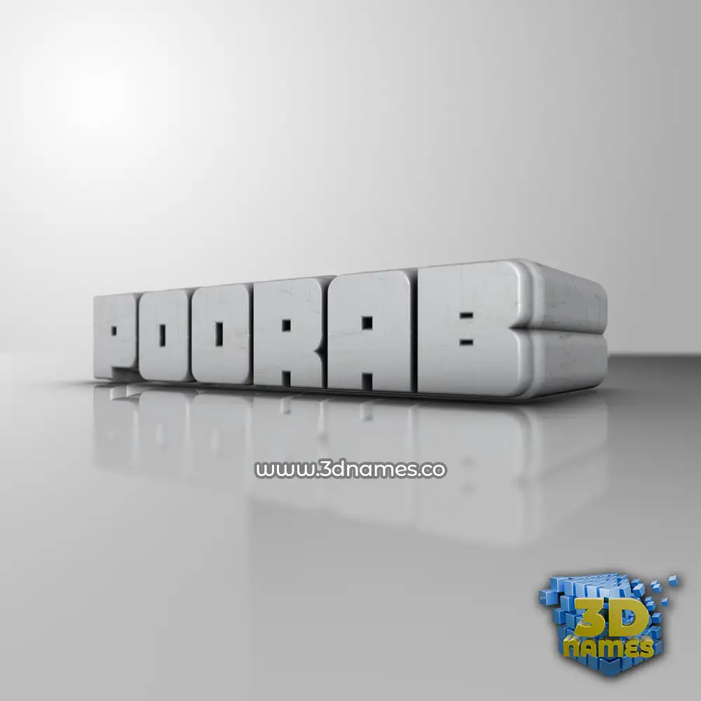 poorab in White Metro style - 3D name wallpaper