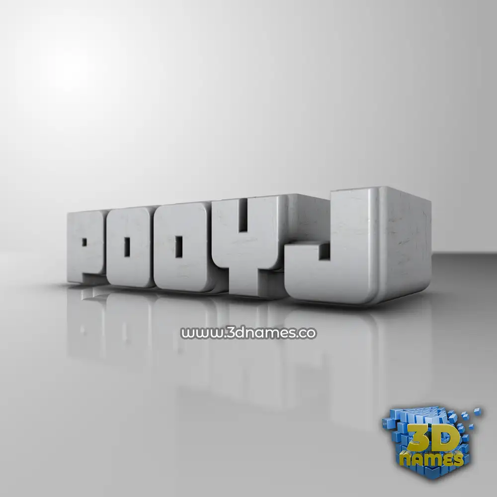 pooyj in White Metro style - 3D name wallpaper
