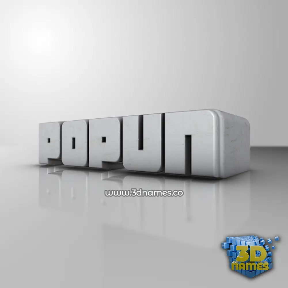 popun in White Metro style - 3D name wallpaper