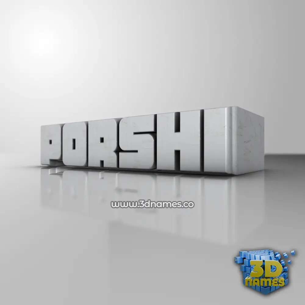 porshi in White Metro style - 3D name wallpaper